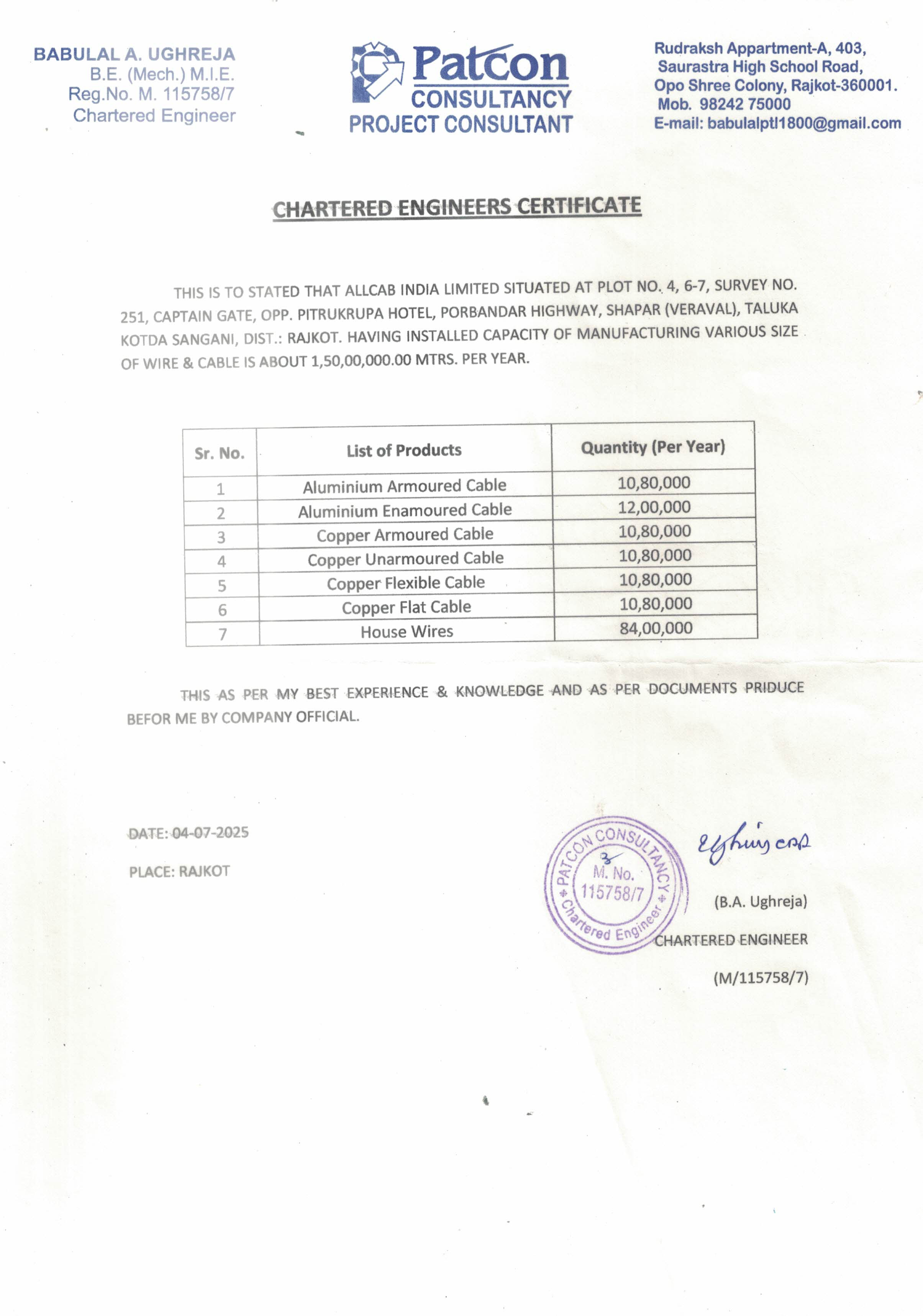 certificate